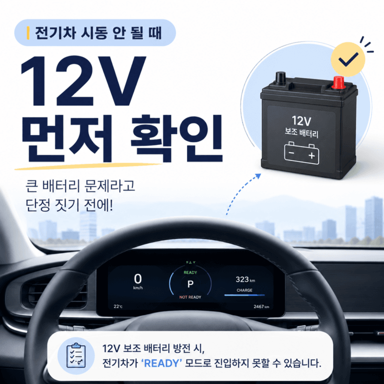 전기차 시동 안 걸릴 때, 12V 보조배터리 먼저 확인할 기준