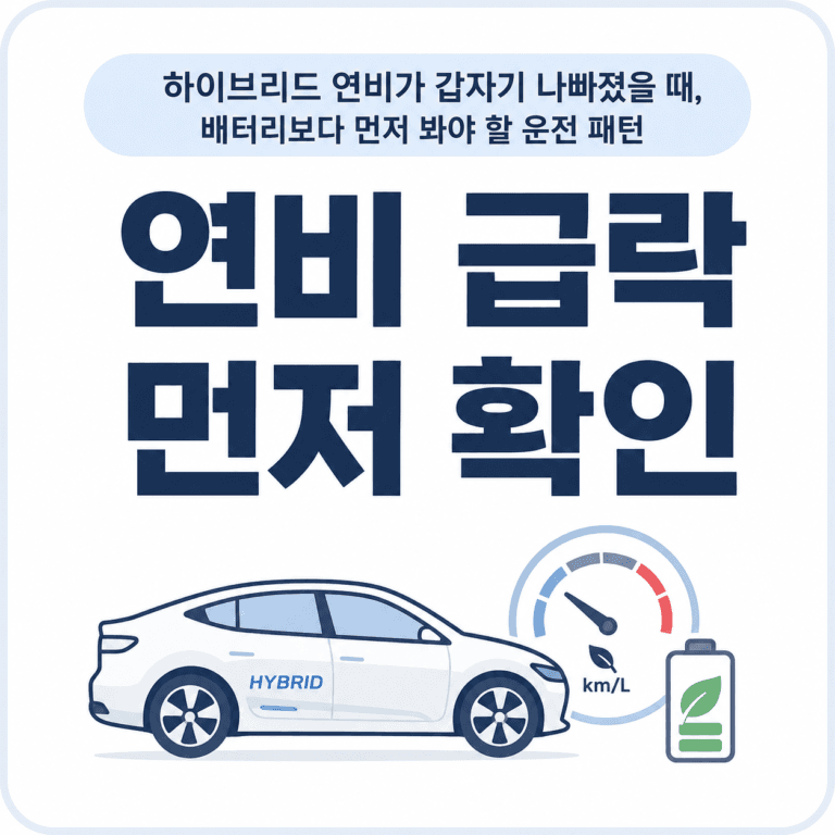 하이브리드 연비가 나빠졌을 때, 배터리 전 확인할 운전 패턴