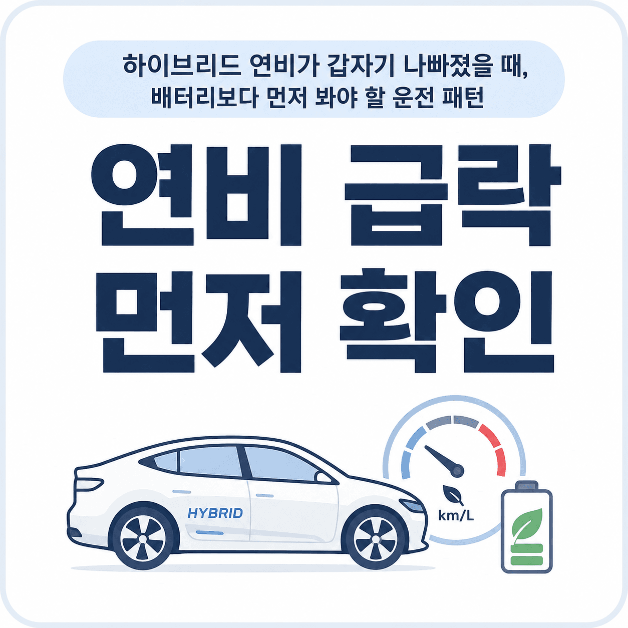 하이브리드 연비가 나빠졌을 때, 배터리 전 확인할 운전 패턴