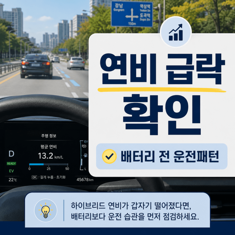 하이브리드 연비 갑자기 나빠질 때, 배터리 전 확인할 운전 패턴