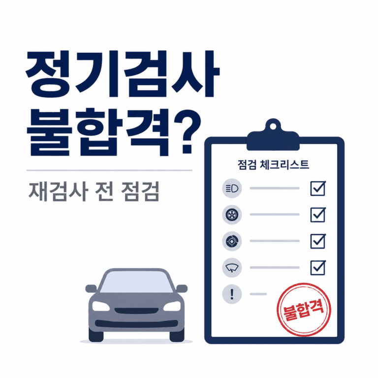 자동차 정기검사 불합격 사유, 재검사 전 점검할 항목