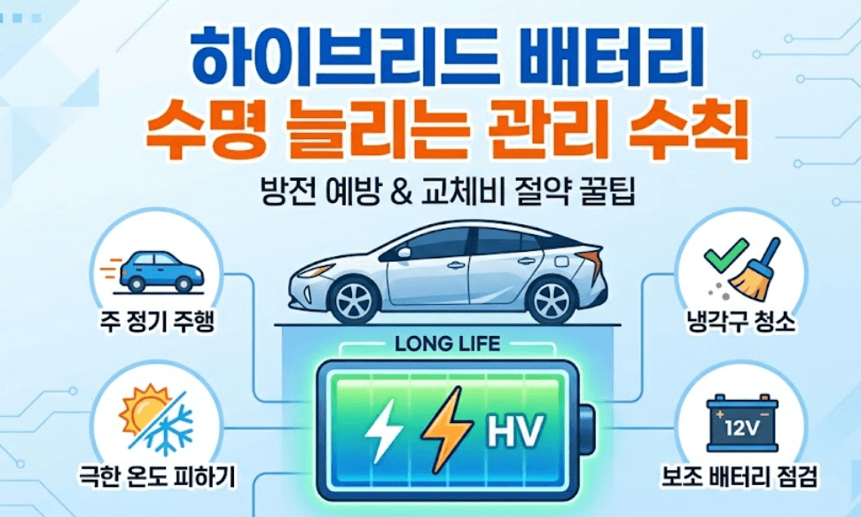 하이브리드 고전압 배터리 방전 예방, 수명 늘리는 관리 수칙