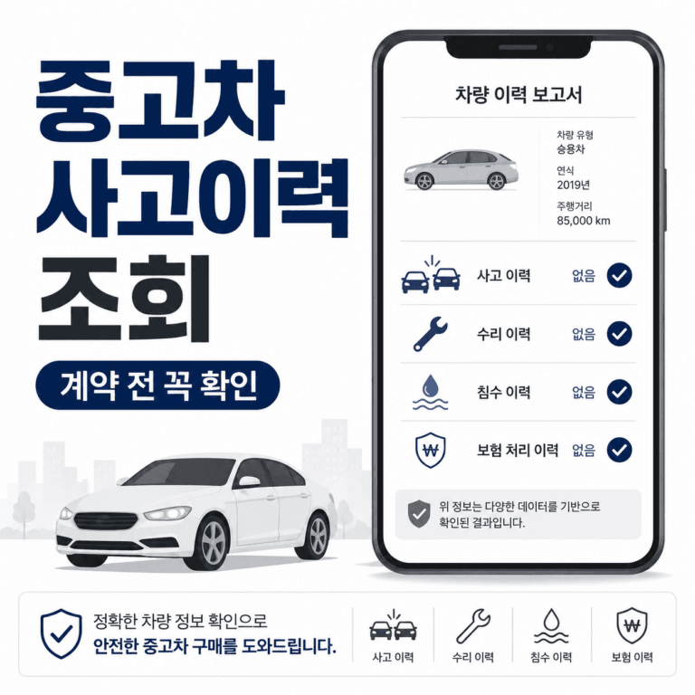 중고차 구매 전 사고이력 조회, 계약 전에 놓치면 안 되는 부분