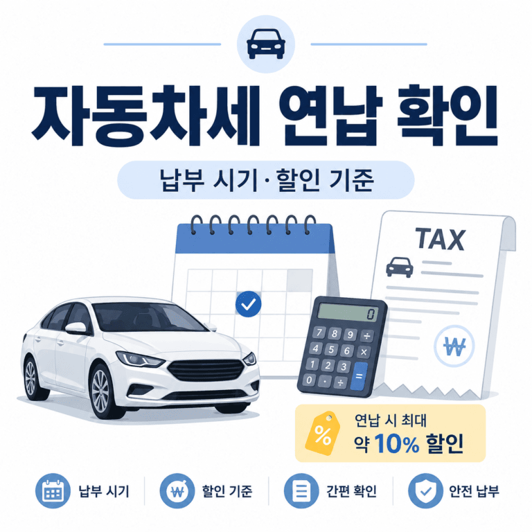 자동차세 납부 시기와 연납 할인, 유지비 줄이기 전 확인 기준