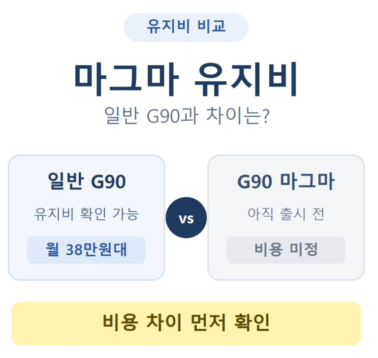 G90 마그마 유지비, 일반 G90보다 얼마나 더 들까?