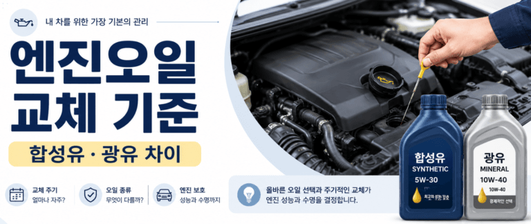 엔진오일 교체 주기와 합성유·광유 차이, 교체 전 확인 기준