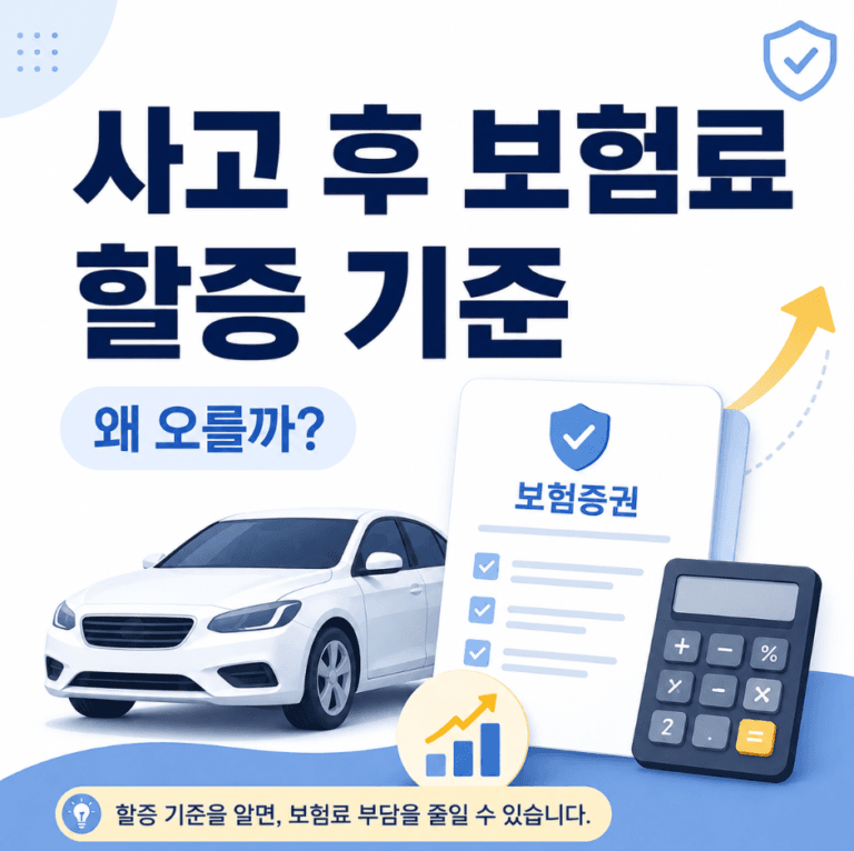 사고 처리 후 자동차보험료가 오르는 이유와 할증 기준
