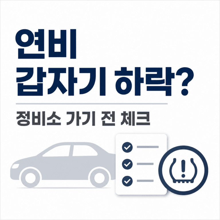 자동차 연비 저하 이유, 정비소 가기 전 먼저 확인할 항목