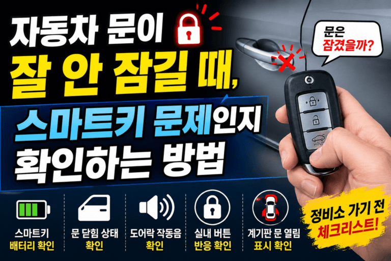 자동차 문이 잘 안 잠길 때, 스마트키 문제인지 확인하는 방법