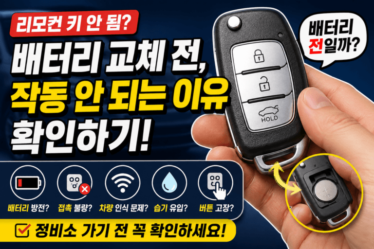 자동차 리모컨 키 배터리 교체 전, 작동 안 되는 이유 확인하기